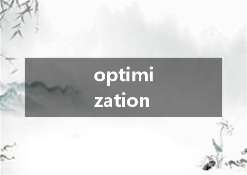 optimization是什么意思