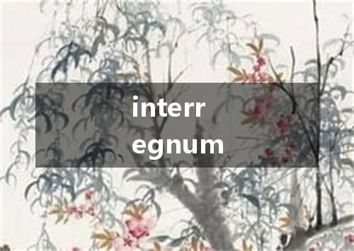 interregnum是什么意思