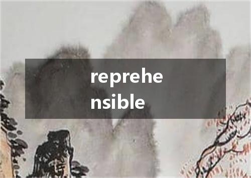 reprehensible是什么意思