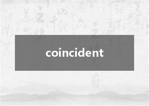 coincident是什么意思
