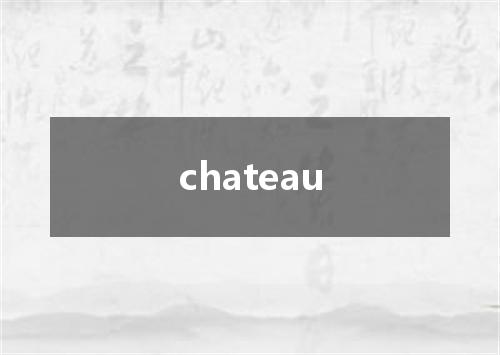chateau是什么意思