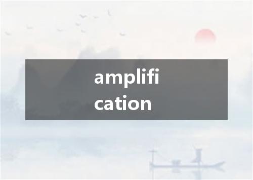 amplification是什么意思