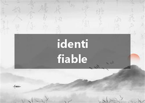 identifiable是什么意思