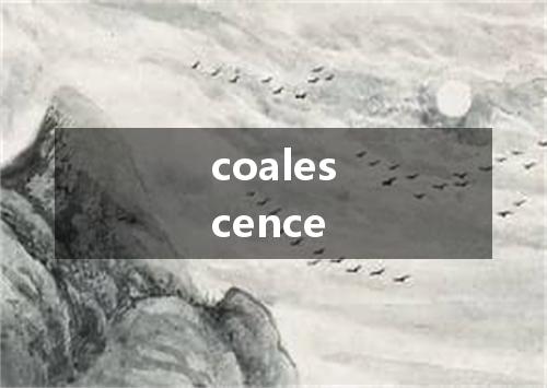 coalescence是什么意思