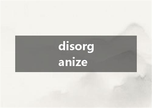 disorganize是什么意思