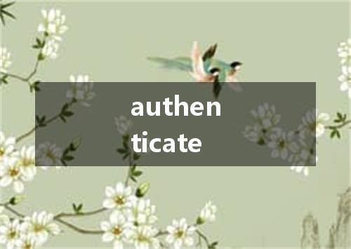 authenticate是什么意思