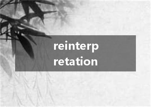 reinterpretation是什么意思