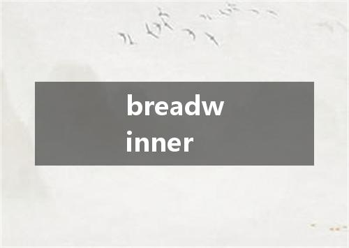 breadwinner是什么意思