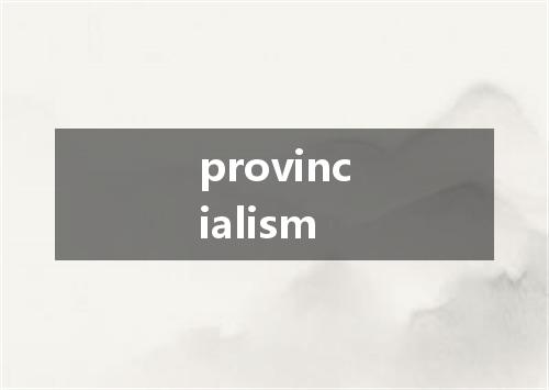 provincialism是什么意思