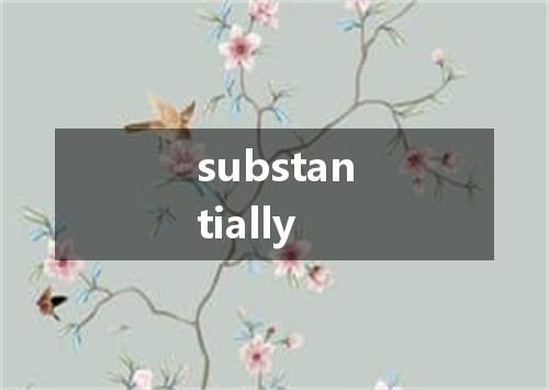 substantially是什么意思