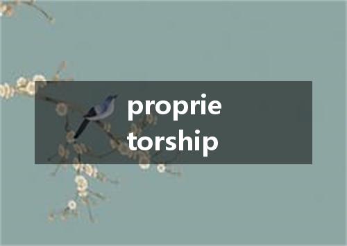 proprietorship是什么意思