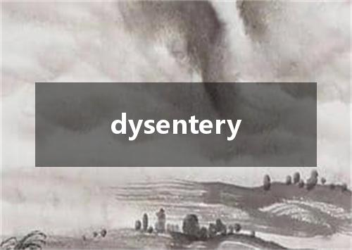 dysentery是什么意思
