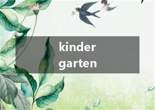 kindergarten是什么意思