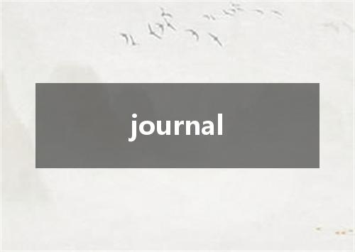 journal是什么意思