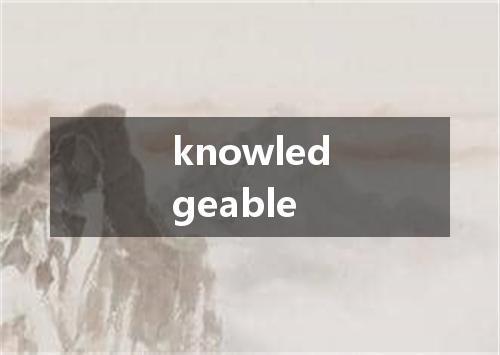 knowledgeable是什么意思