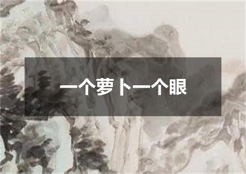 一个萝卜一个眼