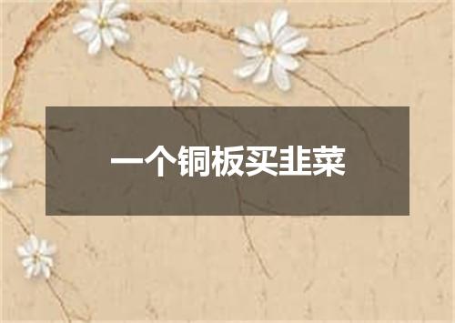 一个铜板买韭菜