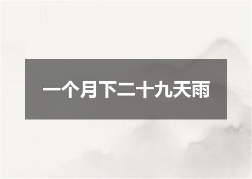 一个月下二十九天雨