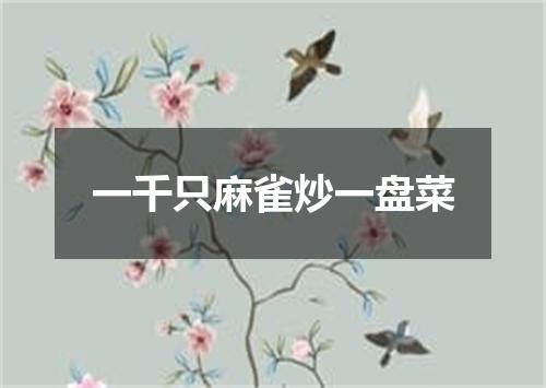 一千只麻雀炒一盘菜