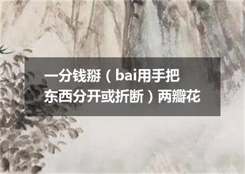一分钱掰（bai用手把东西分开或折断）两瓣花