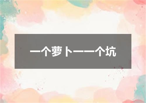 一个萝卜一一个坑