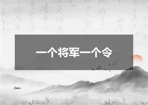 一个将军一个令