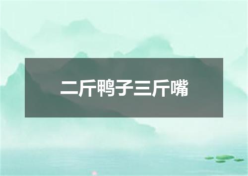 二斤鸭子三斤嘴