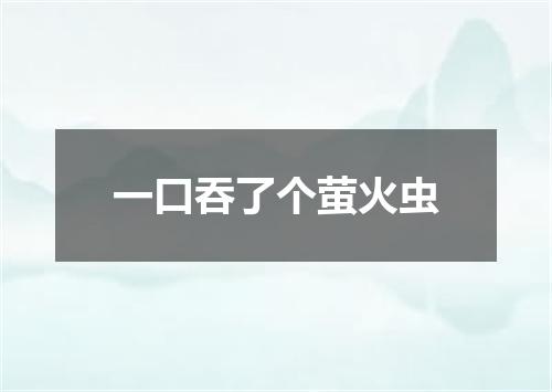 一口吞了个萤火虫