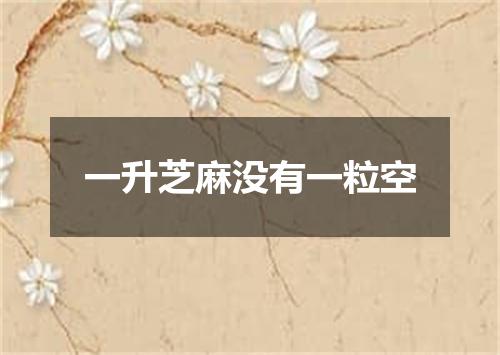 一升芝麻没有一粒空