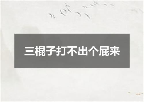 三棍子打不出个屁来