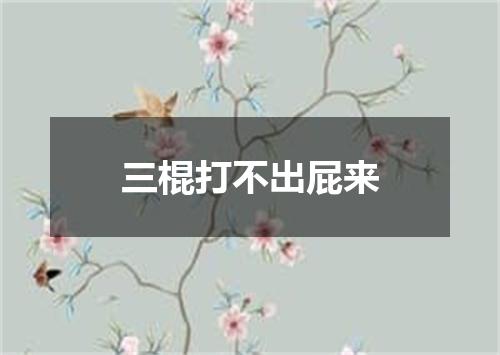 三棍打不出屁来