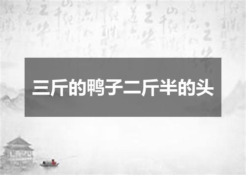 三斤的鸭子二斤半的头