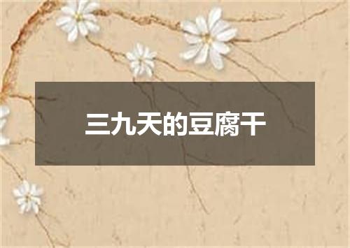 三九天的豆腐干