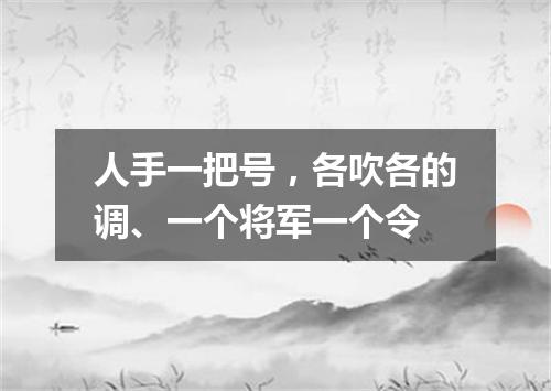 人手一把号，各吹各的调、一个将军一个令