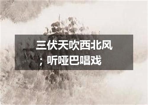 三伏天吹西北风；听哑巴唱戏