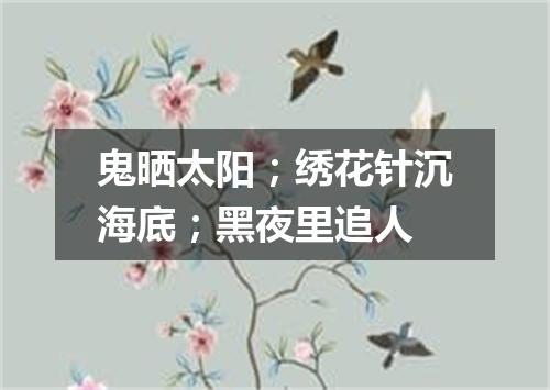 鬼晒太阳；绣花针沉海底；黑夜里追人