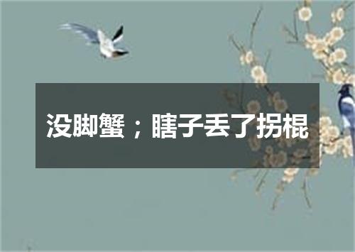 没脚蟹；瞎子丢了拐棍