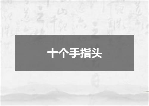 十个手指头