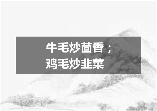 牛毛炒茴香；鸡毛炒韭菜