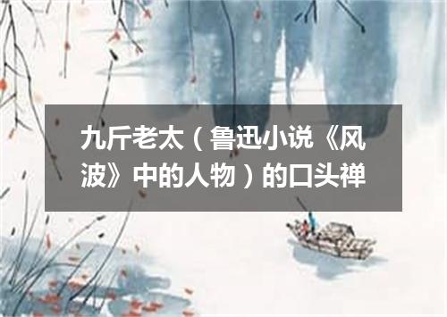 九斤老太（鲁迅小说《风波》中的人物）的口头禅