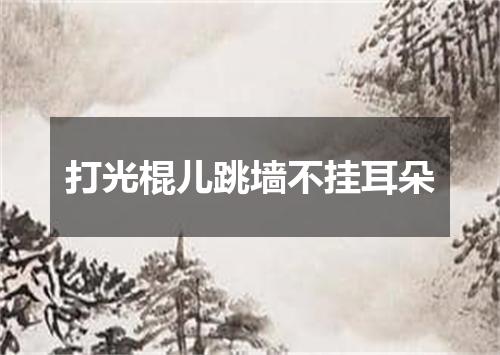 打光棍儿跳墙不挂耳朵