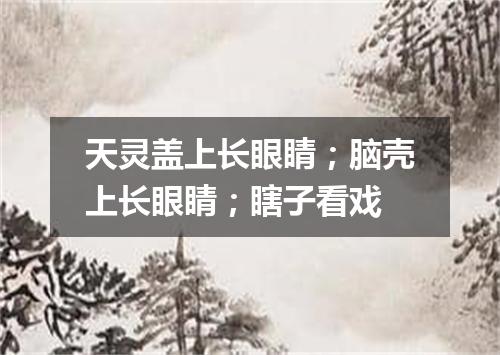 天灵盖上长眼睛；脑壳上长眼睛；瞎子看戏