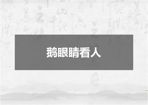 鹅眼睛看人