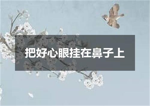 把好心眼挂在鼻子上