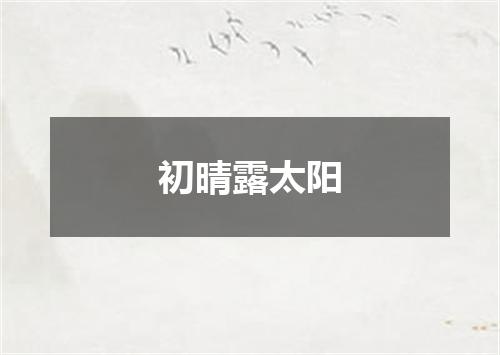初晴露太阳