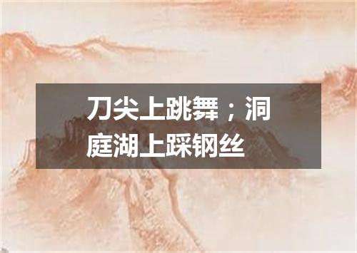 刀尖上跳舞；洞庭湖上踩钢丝