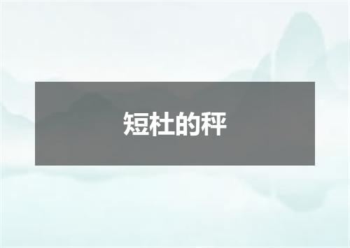 短杜的秤