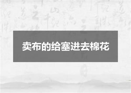 卖布的给塞进去棉花