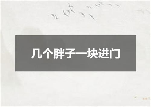 几个胖子一块进门