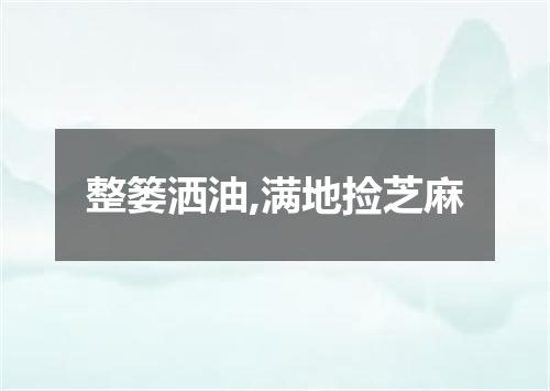 整篓洒油,满地捡芝麻